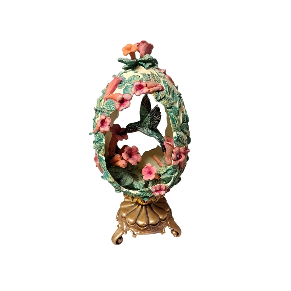 Limited Edition Hummingbird In Garden Egg With Metal Stand House Of Faberge 5"